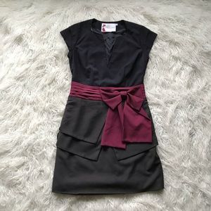 Twelve By Twelve Bow‎ Waist Tiered Sheath Dress
